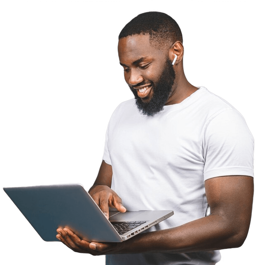 Person working on laptop